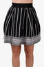 Maje Black/White Wool Pleated Skirt Size 1