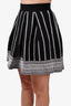 Maje Black/White Wool Pleated Skirt Size 1