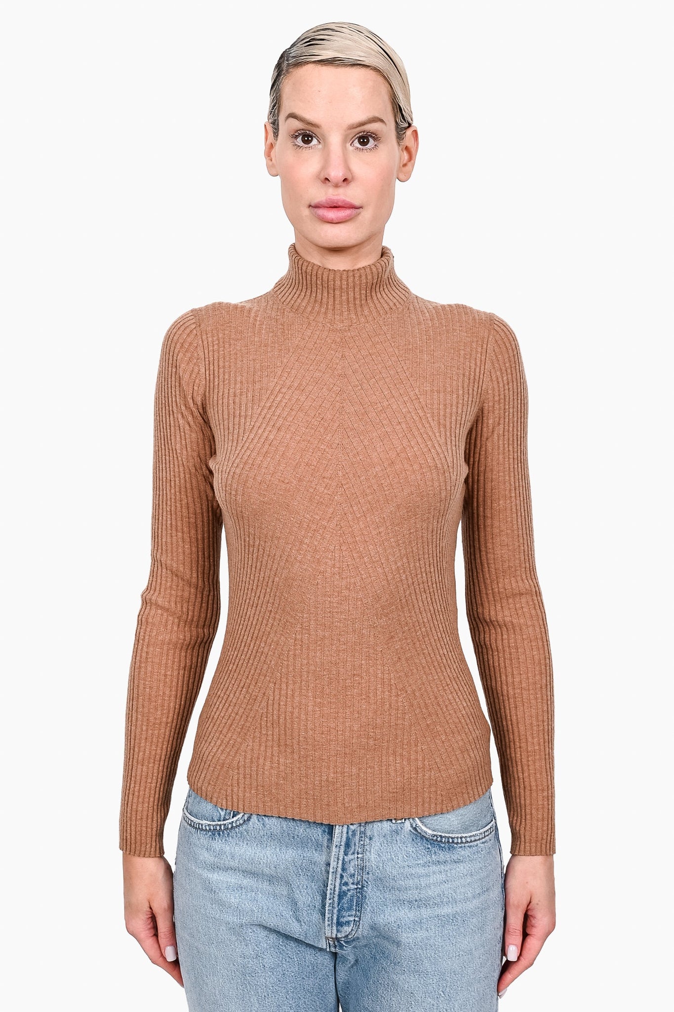 Tan deals ribbed turtleneck