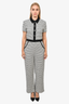 Maje White/Black Tweed Collared Jumpsuit Size 40