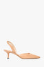 Manolo Blahnik Beige Leather Slingback Heels Size 40.5