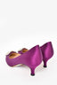 Manolo Blahnik Purple Satin Hangisi Kitten Heels Size 35