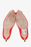 Manolo Blahnik Red Satin Hangisi Kitten Heels Size 37.5