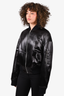 Maria McManus Black Satin Bomber Jacket Size L