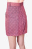 Marine Serre Pink Denim All Over Moon Print Skirt Size S