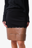 Max Mara Black/Brown Knee-Length Skirt Size S