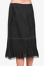 Max Mara Black Linen Pleated Skirt