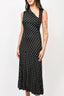 Max Mara Black Polka Dot Silk Sleeveless Maxi Dress Size 48