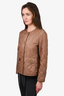 Max Mara Brown Quilted 'The Cube' Thin Liner Jacket Size 8 US