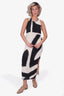 Max Mara Cream/Black Printed Sleeveless Maxi Dress est Size M