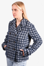 Max Mara Weekend Blue Wool Houndstooth Jacket Size 10 US