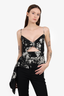 Michelle Mason Black/White Printed Cut-out Top Size 4