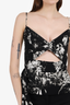 Michelle Mason Black/White Printed Cut-out Top Size 4