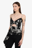 Michelle Mason Black/White Printed Cut-out Top Size 4