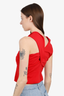 Michelle Mason Red Asymmetrical Sleeveless Top Size S