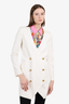 Michelle Mason White Double-Breasted Blazer Dress Size 2