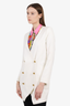 Michelle Mason White Double-Breasted Blazer Dress Size 2