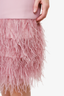 Milly Pink Halter Neck Dress With Ostrich Feathers Size 4