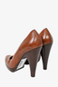 Miu Miu Brown Leather Round Toe Heel Size 37