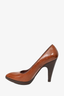 Miu Miu Brown Leather Round Toe Heel Size 37