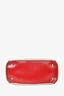 Miu Miu Nude/Red Cracked Leather Top Handle Bag with Strap
