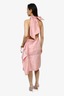 Miu Miu SS2019 Pink Silk Taffetas Rosette Applique Dress Size 40