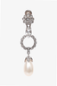 Miu Miu Silver Tone Crystal/Faux Pearl Ear Clips