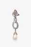 Miu Miu Silver Tone Crystal/Faux Pearl Ear Clips