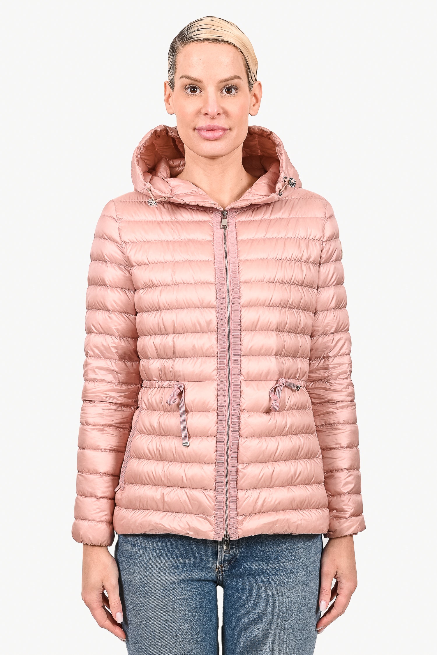 Moncler Pink Down Quilted 'Raie' Zip-Up Jacket sz M – Mine & Yours