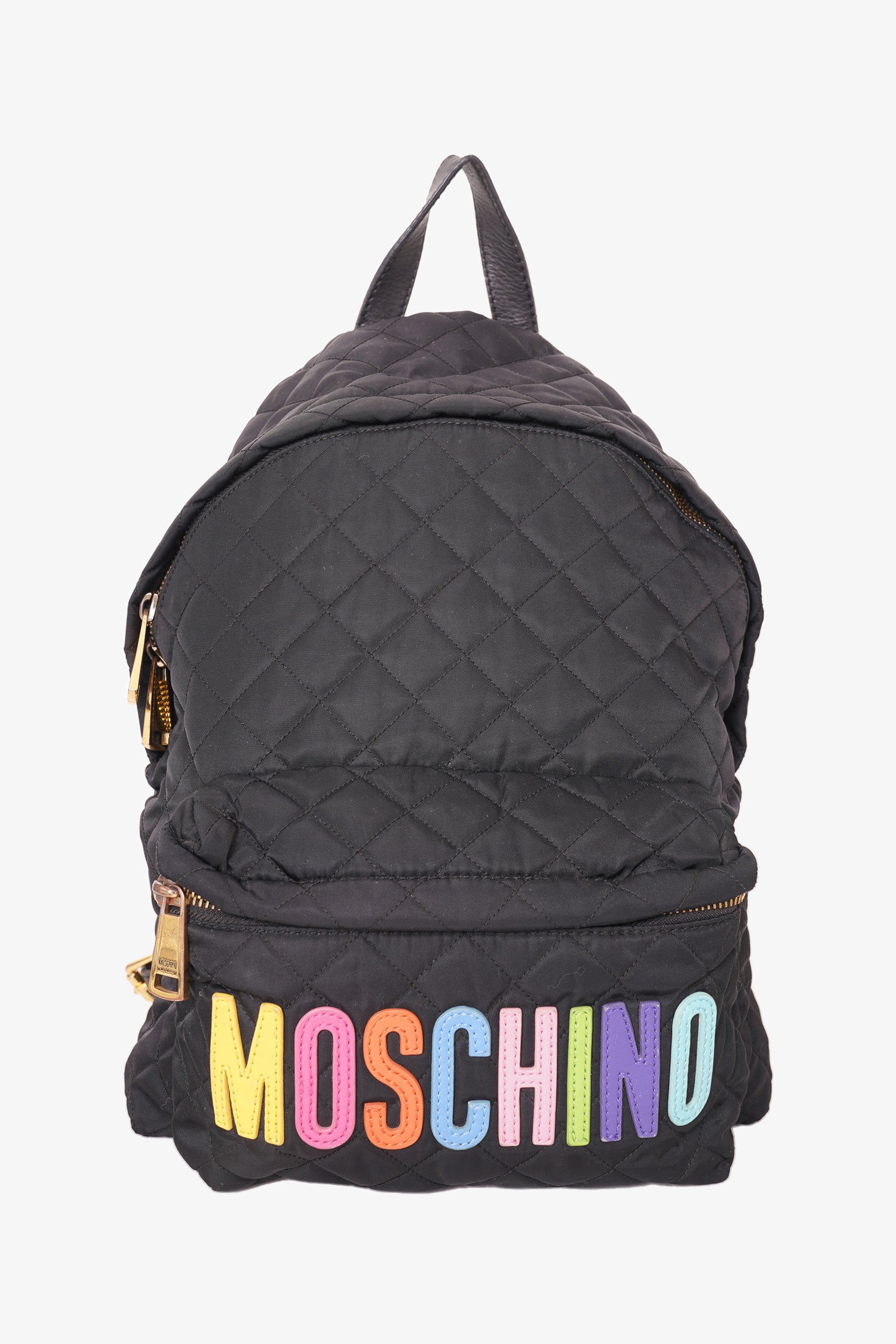 Moschino Black Quilted Nylon Backpack Mine Yours