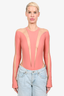 Mugler Pink Mesh Bodysuit Size 40 FR