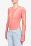 Mugler Pink Mesh Bodysuit Size 40 FR