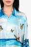 NAHMIAS Blue Butterfly Beach Printed Silk Button-Up Shirt Size XL Mens