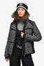 Moncler Grenoble Black/Grey Tweed Pattern Down Jacket Size 1