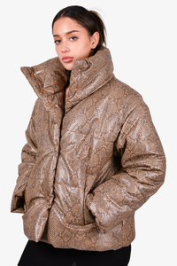 Nanushka leather outlet puffer