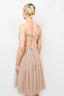 Needle & Thread Beige Sequin Embellished Tulle Midi Dress sz 8