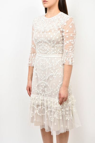 Needle Thread White Long Sleeve Dress Size 6 Mine Yours