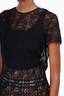 Nina Ricci Black Lace Short Sleeve Top Size 44