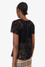 Nina Ricci Black Lace Short Sleeve Top Size 44