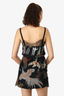 Off-White Black Silk Lace Bird Print Mini Dress Size XS