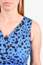 Oscar de la Renta Blue/Black Printed Sleeveless Dress Size 4