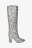 Paris Texas Grey Snake Embossed Knee High Boots Size 38.5