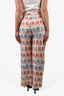 Patbo Beige 'Beach Chair' Printed Wide Leg Trousers Size 4