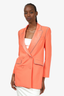 Patrizia Pepe Orange Neon Blazer With Rhinestone Details Size 40