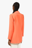 Patrizia Pepe Orange Neon Blazer With Rhinestone Details Size 40