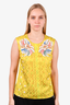 Peter Pilotto Yellow Silk Sleeveless Beaded Top Size 10