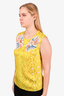 Peter Pilotto Yellow Silk Sleeveless Beaded Top Size 10