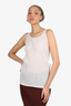 Pleats Please Issey Miyake White Pleated Tank Top Size M