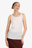 Pleats Please Issey Miyake White Pleated Tank Top Size M