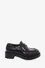 Prada Black Leather Brushed Loafers Size 37
